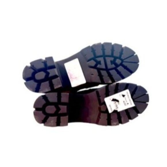 Aqua Genie Cognac Leather Upper Boots 5M Lace-Up, Buckle, Chunky Heel NWOB - Picture 5 of 6